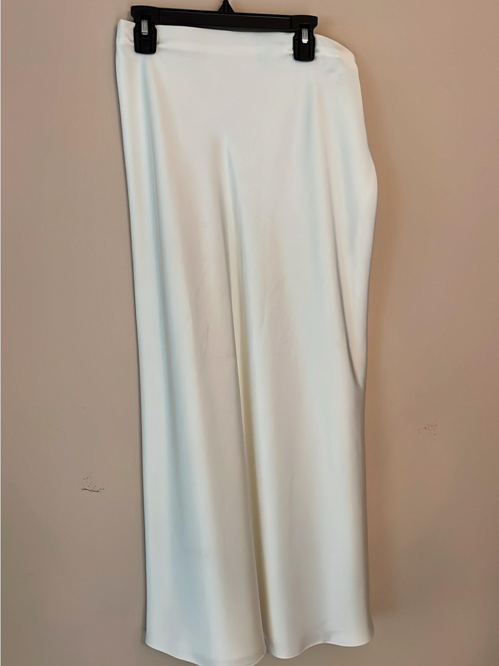 Satin-Look White Maxi Skirt
